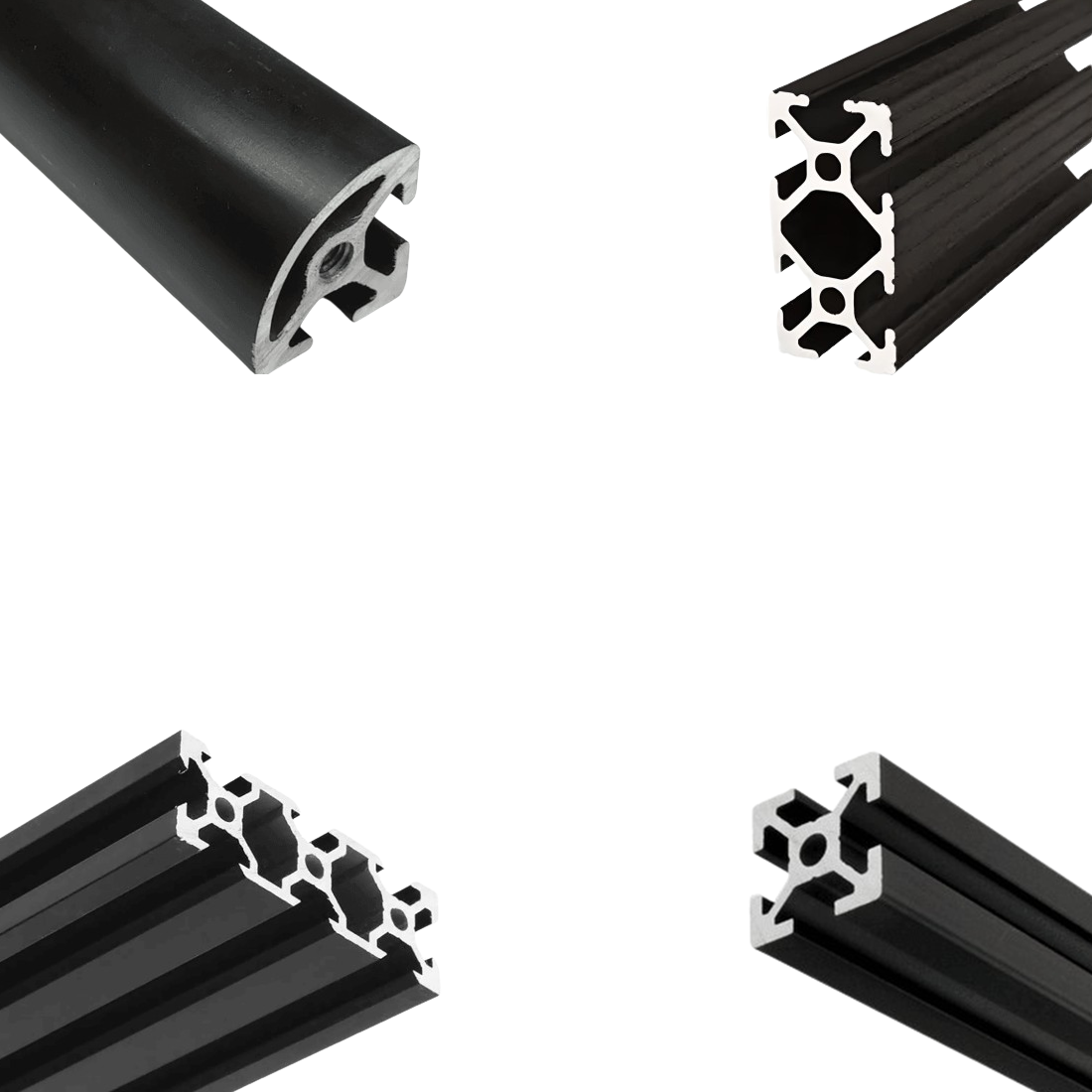 10 Series Black Smooth T-Slotted Aluminum