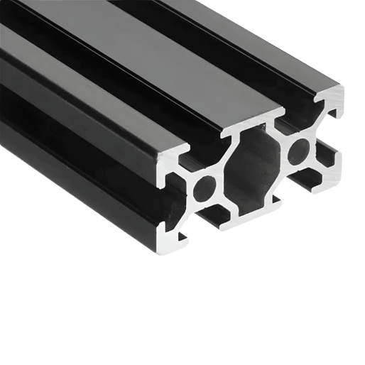 (1.5" X 3.0") 15 Series Black Smooth T-Slotted