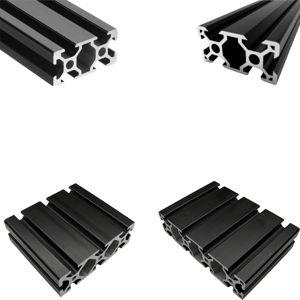 15 Series Black T-Slotted Profile