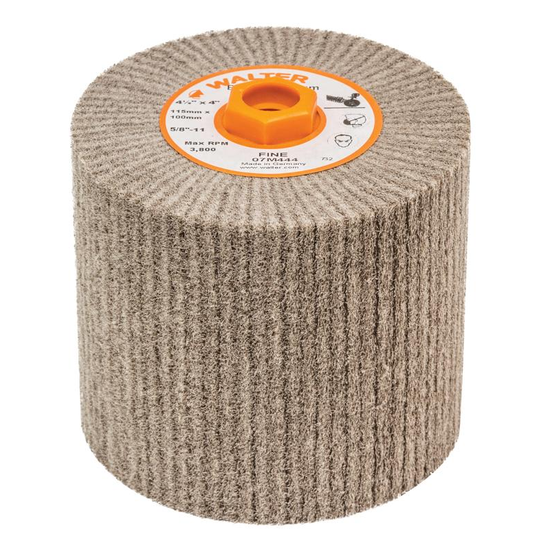07M444 | BLENDEX™ Surface Conditioning Drum 4-1/2" x 4", 5/8"-11 Arbor, Fine, Non-Woven