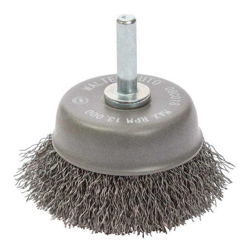 09C018 | All Metal™ Mounted Wire Brush 2-3/8", 1/4" Arbor, Crimped Wires Steel Wires