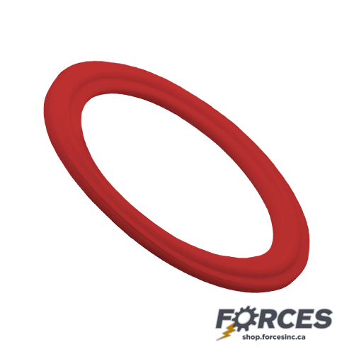 1-1/2" Sanitary Tri-Clamp Gasket - Red Silicone - Forces Inc