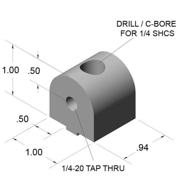 1" Pivot Nub 90° for Dynamic Pivots | 10 Series Aluminum T-Slot - Forces Inc