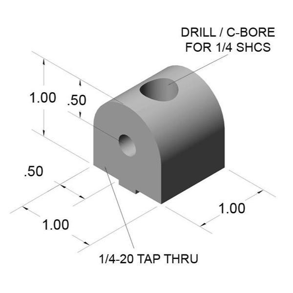 1" Pivot Nub 90° for Static Pivots | 10 Series Aluminum T-Slot - Forces Inc