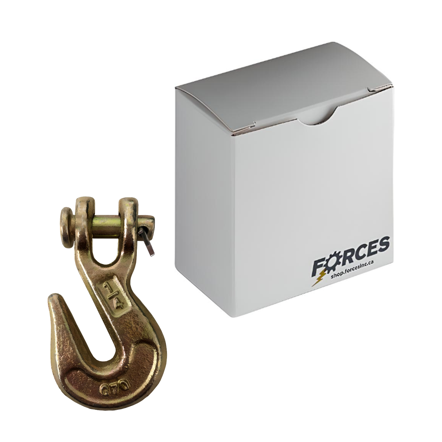 1/4" Clevis Grab Hook (3500 lbs) - Steel Gold Chromate