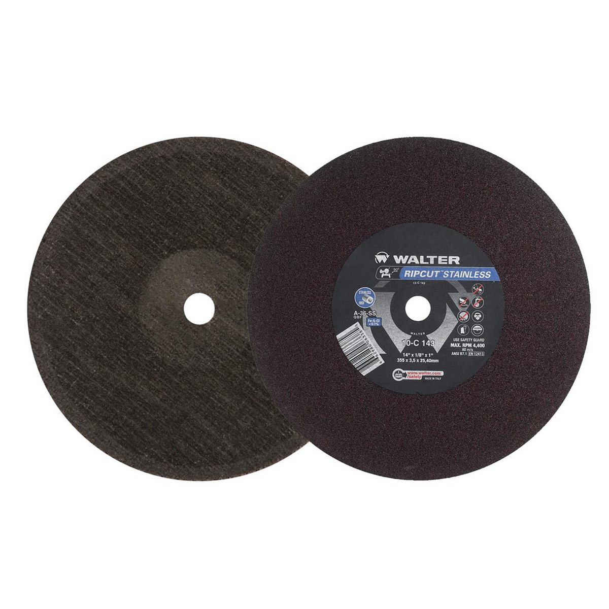 10C143 | RIPCUT™ STAINLESS Cut-Off Wheel 14" x 1/8", 1" Arbor, Type 1