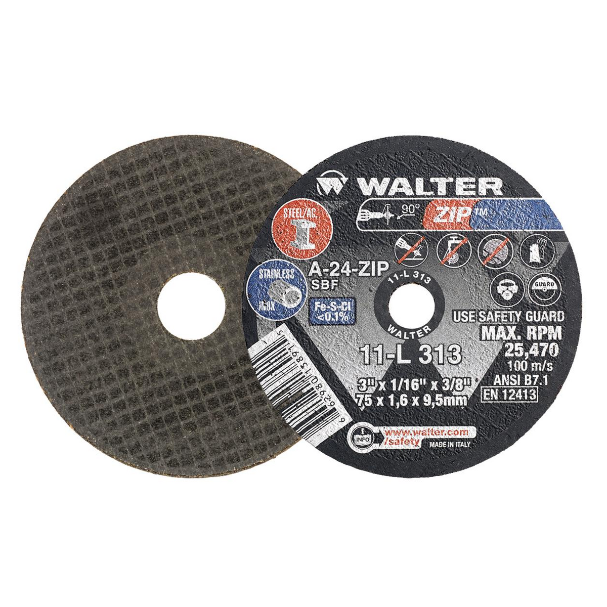 11L313 | ZIP™ Cut-Off Wheel 3" x 1/16", 3/8" Arbor, Type 1