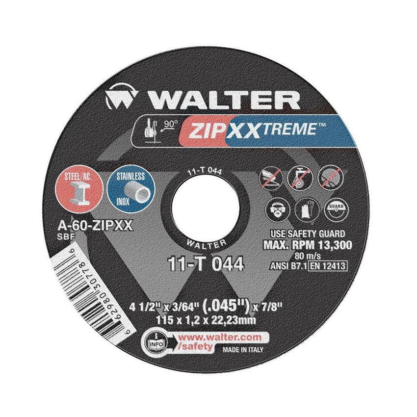 11T044 | ZIP XXTREMEâ„¢ Cut-Off Wheel 4-1/2" x 3/64", 7/8" Arbor, Type 1