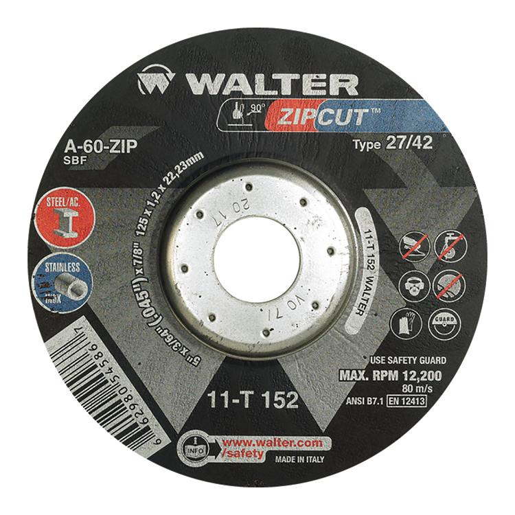 11T152 | ZIPCUT™ Cut-Off Wheel 5" x 3/64", 7/8" Arbor, Type 27