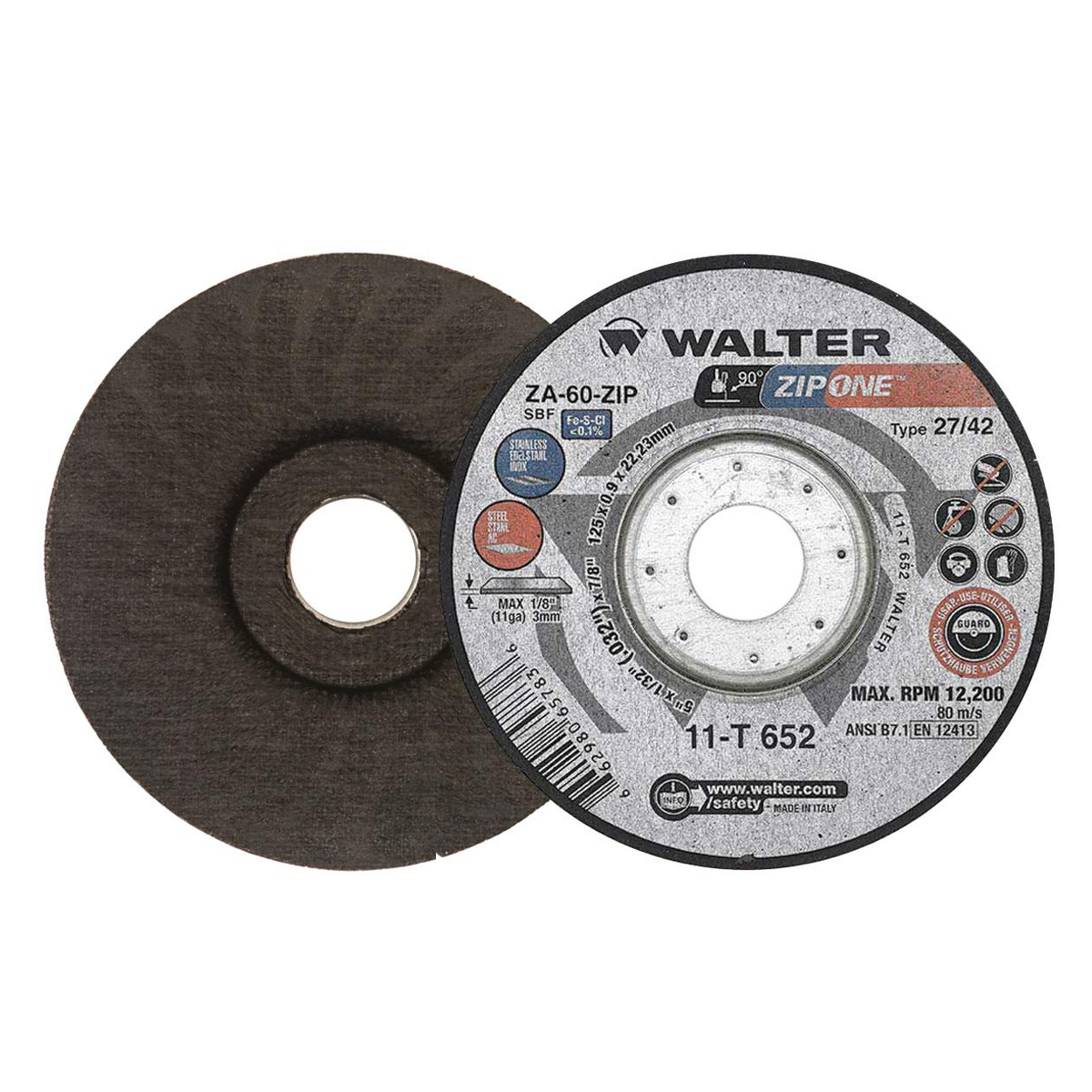 11T652 | ZIP ONEâ„¢ Cut-Off Wheel 5" x 1/32", 7/8" Arbor, Type 27