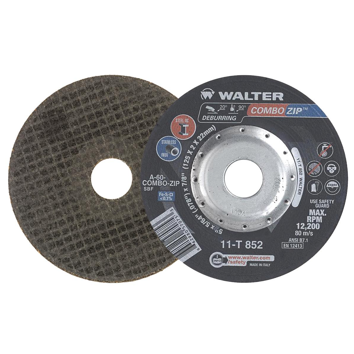 11T852 | COMBO ZIP™ Cut-Off Wheel 5" x 5/64", 7/8" Arbor, Type 27