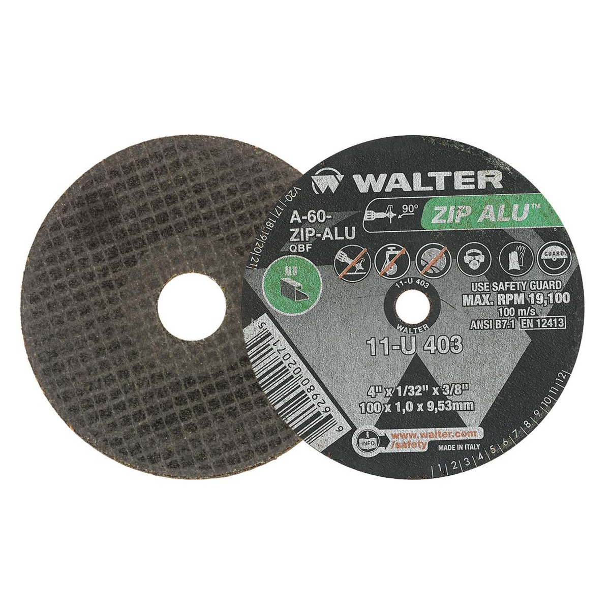 11U403 | ZIP ALU™ Cut-Off Wheel 4" x 1/32", 3/8" Arbor, Type 1