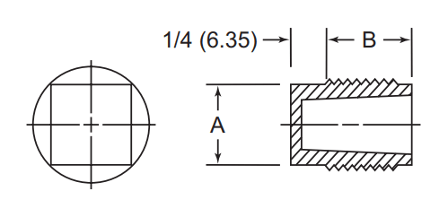 1/2"-14 Square Head Threaded NPT Plug (R) - Polyethylene (Blue) - Forces Inc