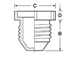 1/2"-20 Threaded Plug For JIC Flared Fitting - Polyethylene (Red) - Forces Inc