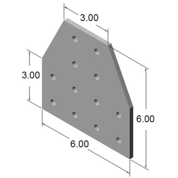 12 Hole Tee Joining Plate | 15 Series Aluminum Extrusion - Forces Inc