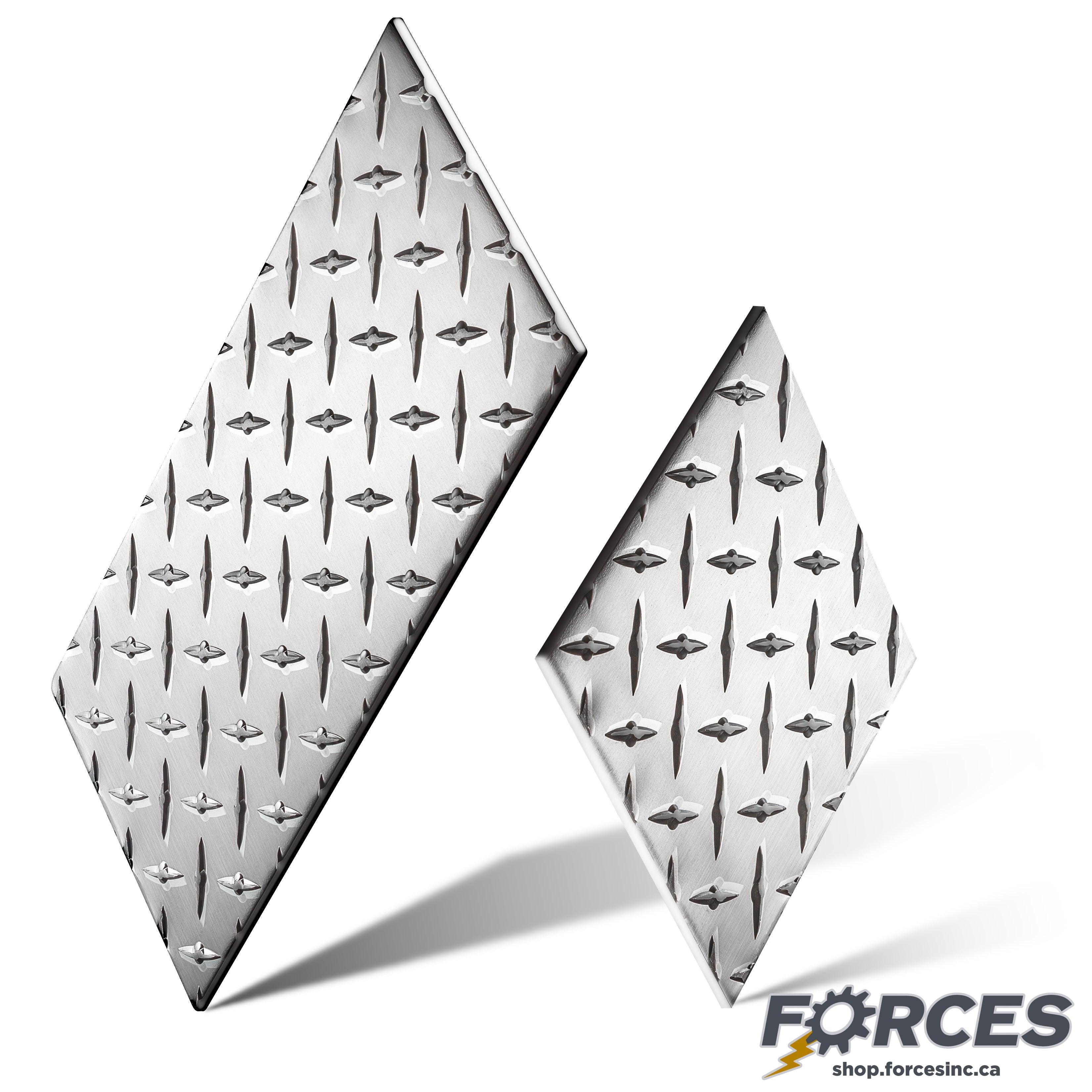 12" x 12" Diamond Tread Plate 0.188" THK - 3003 Aluminum (Mirror) - Forces Inc