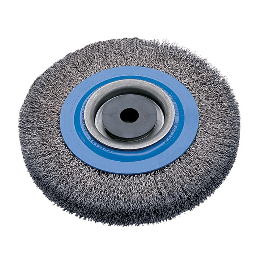 13B165 | Bench Grinder Wheel Brush 6" x 3/4", 1-1/4" Arbor, Crimped Stainless Steel Wires