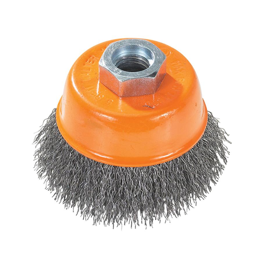 13D302 | Wire Cup Brush 3", M14-2.00 Arbor, Crimped Steel Wires