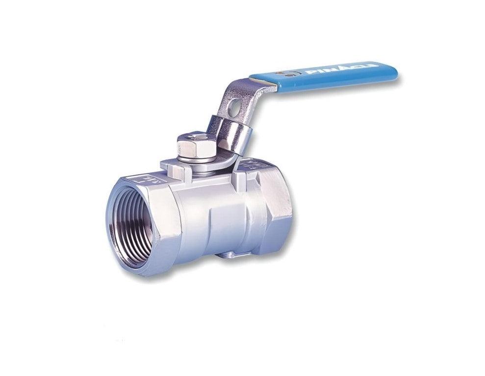 1/4" FNPT Ball Valve 1 Piece 1000 WOG Stainless Steel 316 - Forces Inc