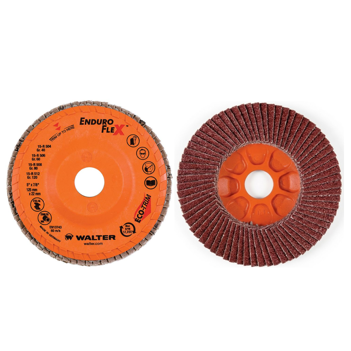 06B454 | ENDURO-FLEX™ Flap Disc 4-1/2", 5/8"-11 Arbor, 40 Grit, Type 27S