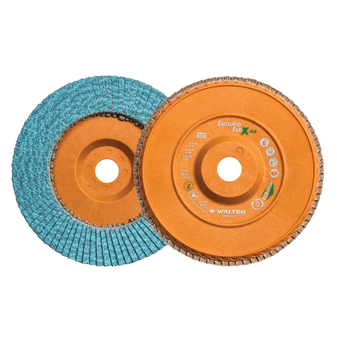 15U704 | ENDURO-FLEX™ ALU Flap Disc 7", 7/8" Arbor, 40 Grit, Type 27