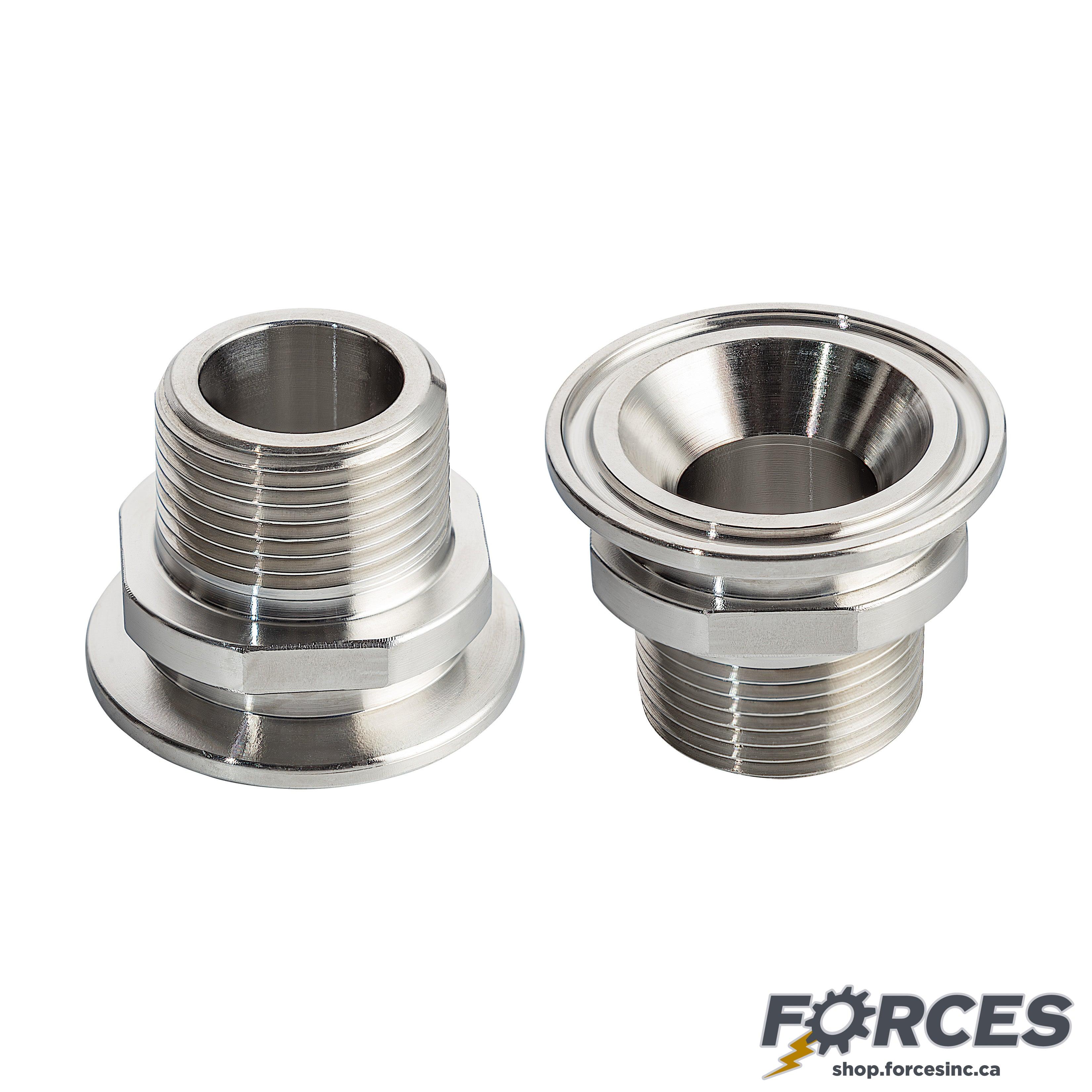 2" x 1/2" TriClamp x Male NPT Adapter Stainless Steel 316