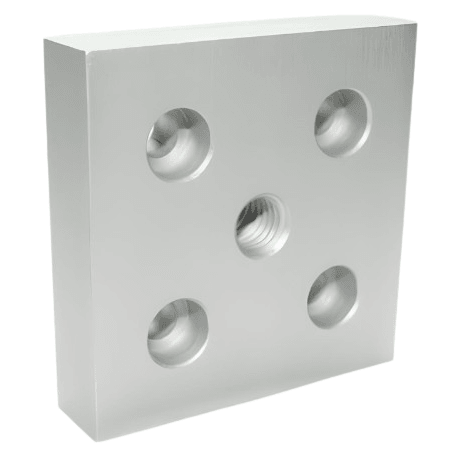 3" x 3" Base Plate Center Hole 7/16-14 | 15 Series T-Slot - Forces Inc