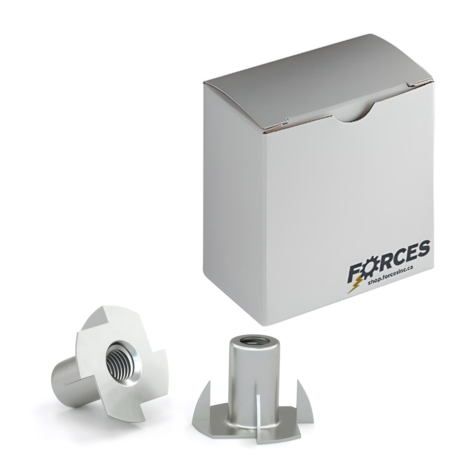 4 Prong T-Nut #10-24 - Zinc Plated