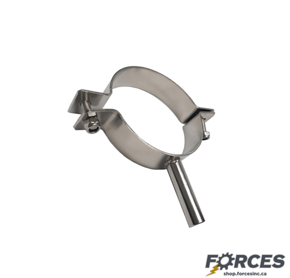 4" Hanger With Rod for Sanitary DIN Pipe 304 Stainless Steel - Forces Inc