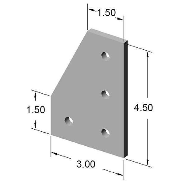 4 Hole 90° Joining Plate | 15 Series Aluminum T-Slot - Forces Inc