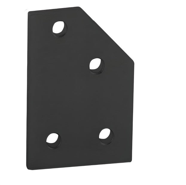 4 Hole 45° Black Joining Plate 2-3/4" x 2" x 3/16" | 10 Series T-Slot