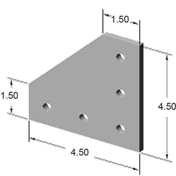 5 Hole 90° Joining Plate | 15 Series Aluminum Extrusion - Forces Inc