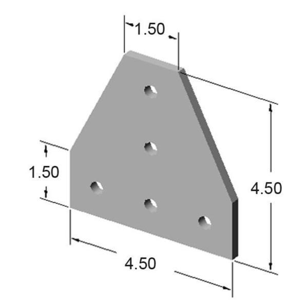5 Hole Tee Joining Plate | 15 Series Aluminum Extrusion - Forces Inc