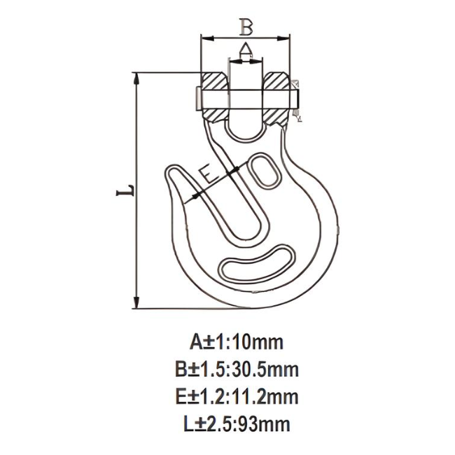 5/16" Clevis Grab Hook (3900 lbs) - Steel Blue