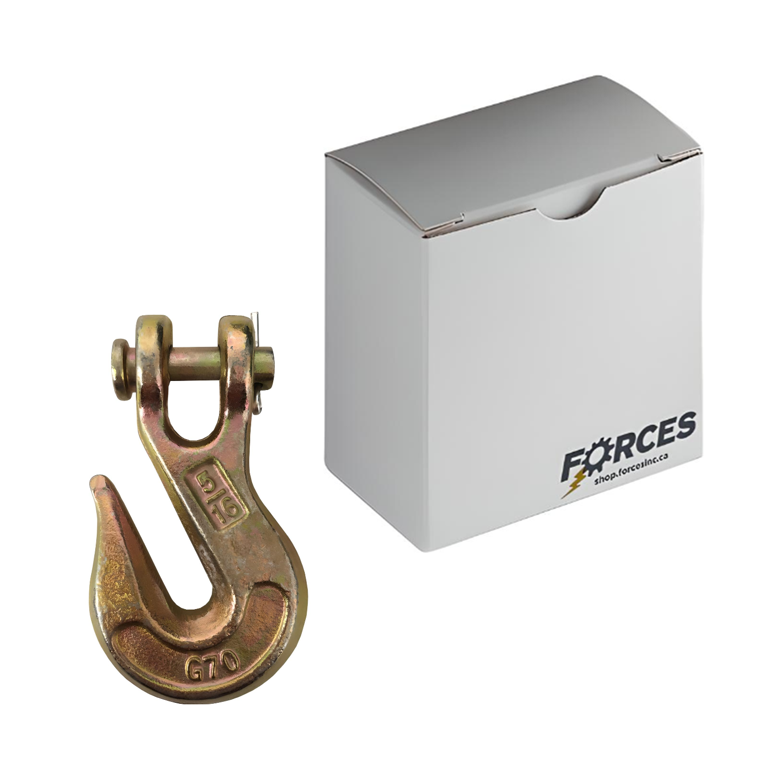 5/16" Clevis Grab Hook (4700 lbs) - Steel Gold Chromate