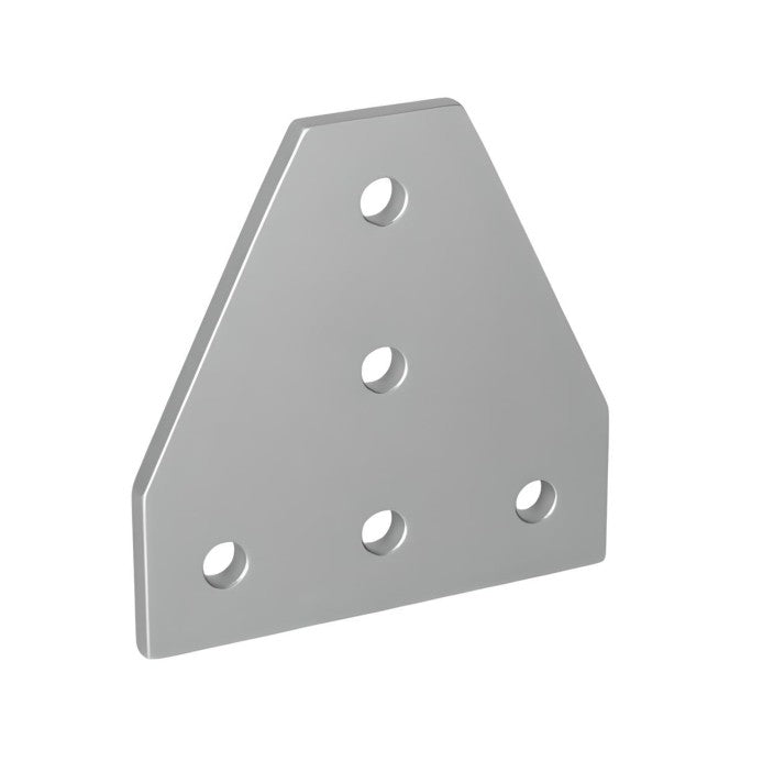 5 Hole Tee Joining Plate 3" x 3" x 3/16" | 10 Series Aluminum T-Slot