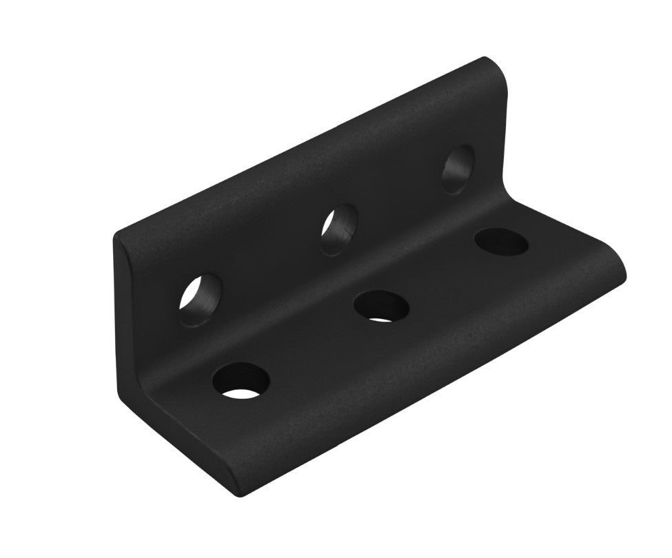 Black 10 Series 6 Hole Inside Corner Bracket 1" × 1" × 2-7/8"