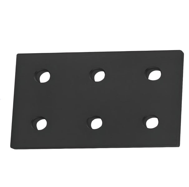 6 Hole Black Joining Plate 2" x 3" x 3/16" | 10 Series Aluminum T-Slot