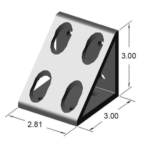 8 Hole Inside Corner Gusset | 15 Series Aluminum T-Slot - Forces Inc