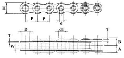 #80 Roller Chain Hollow Pin PLI Premium | 80-HP (10ft) - Forces Inc