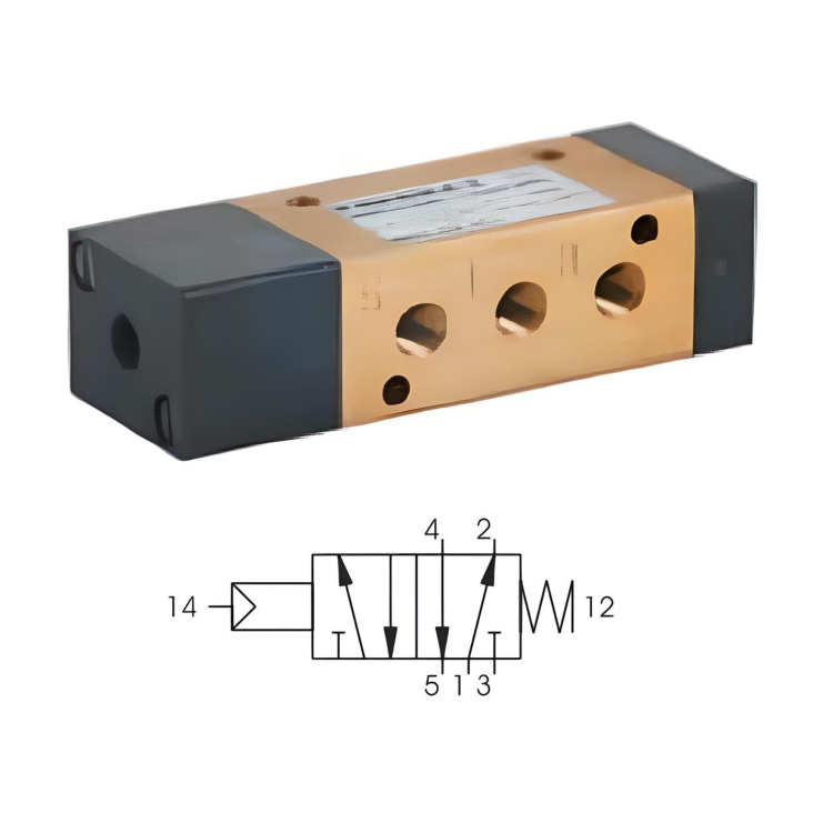 M5 Air Pilot Valve M5, 5/2 Single Acting Pressure 2 bar