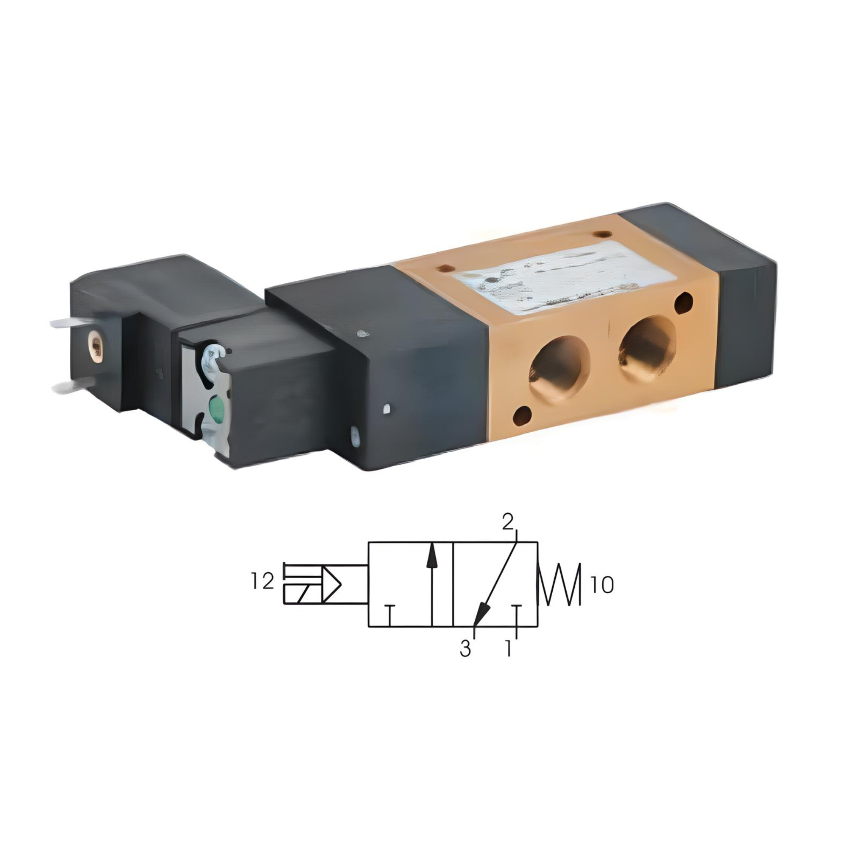 Compact Solenoid Valve G1/8", 3/2 Normally Closed Spring Return 24Vdc