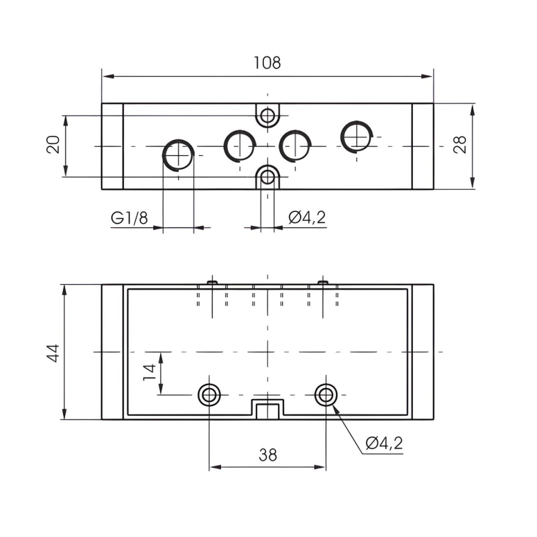 G1/8" Air Pilot Valve 1/8", 5/2 Single Acting Pressure 2 bar
