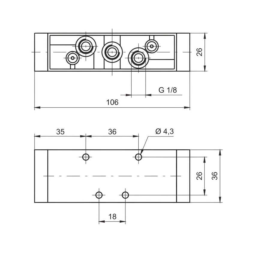 G1/8" Air Pilot Valve 1/8", 5/2 Single Acting Pressure 2.5 bar