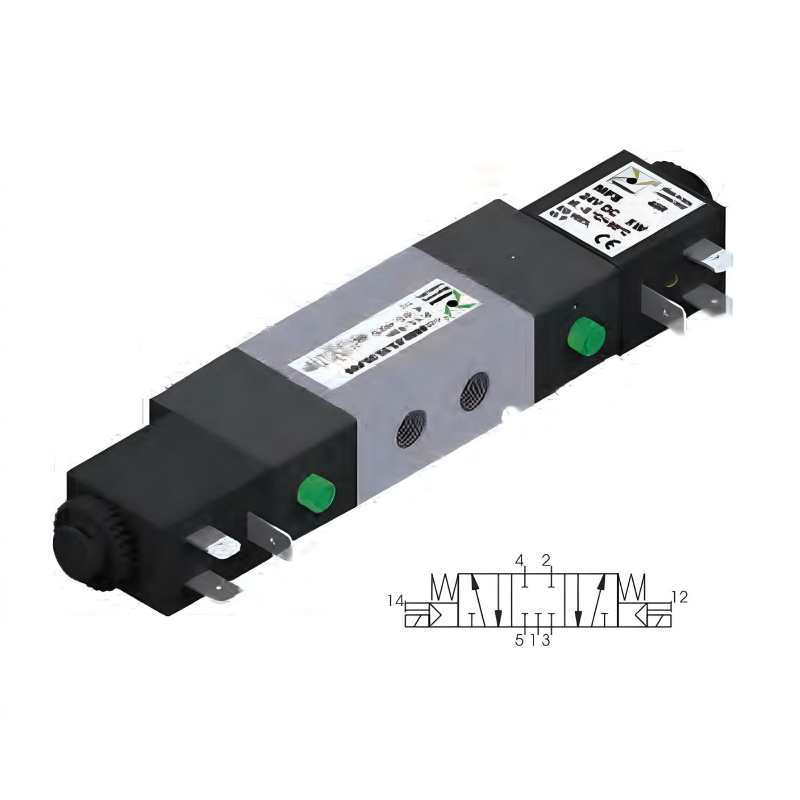 Pneumatic Solenoid Valve 1/8", 5/3 Closed Center Double Coil 24Vdc