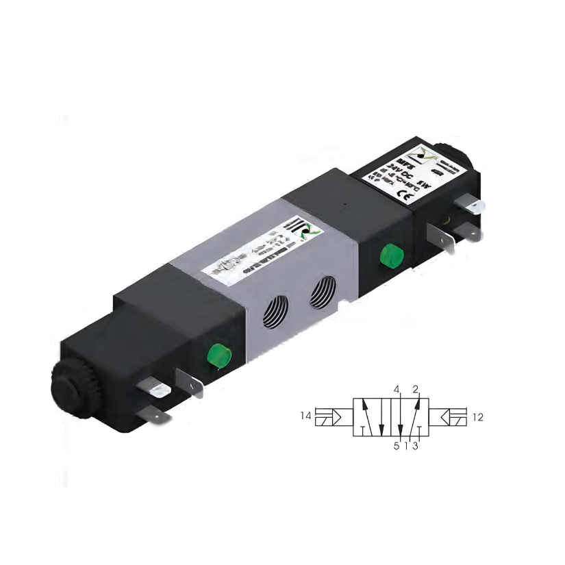 Pneumatic Solenoid Valve 1/4", 5/2 Double Coil 12Vdc