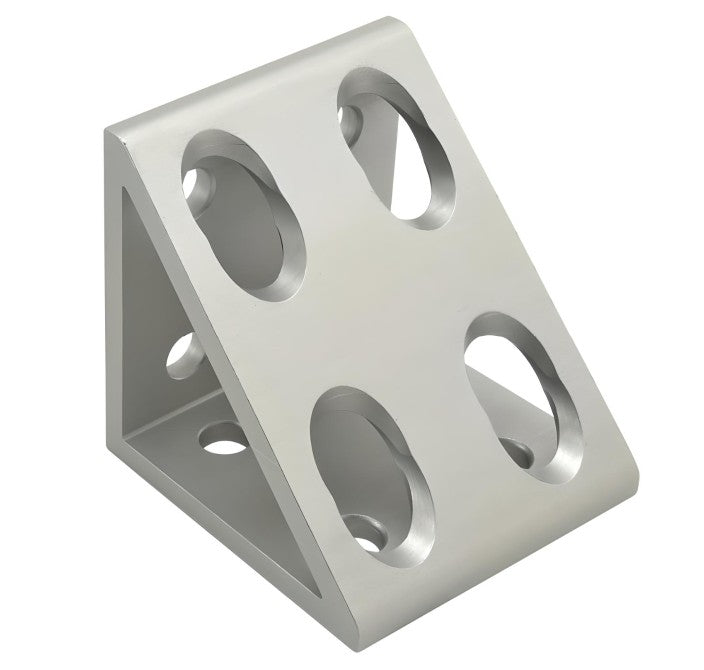 8 Hole Inside Corner Gusset 2" x 2" x 1-7/8" | 10 Series Aluminum T-Slot