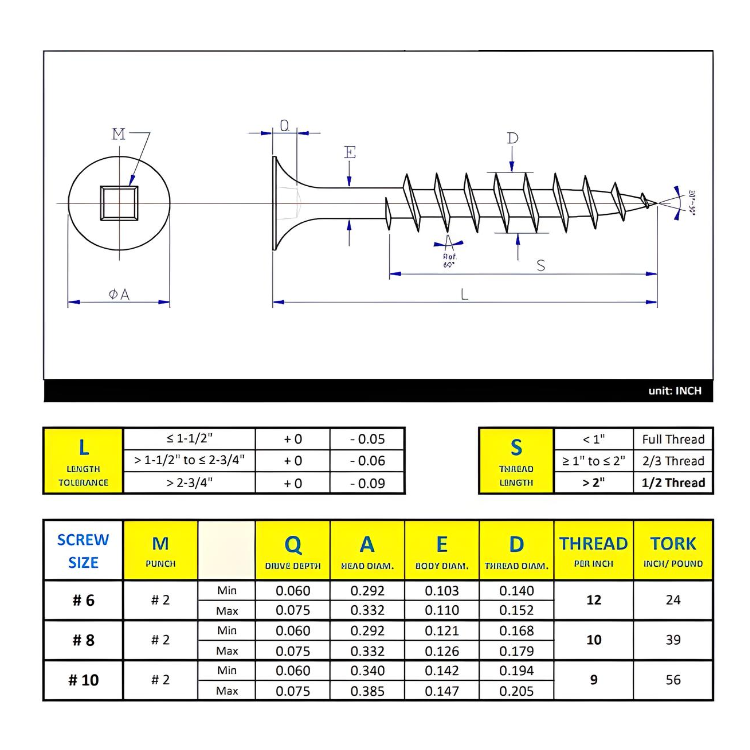 #10 x 3-1/2" Deck Screws Flat Head ACQ Brown Ceramic Finish