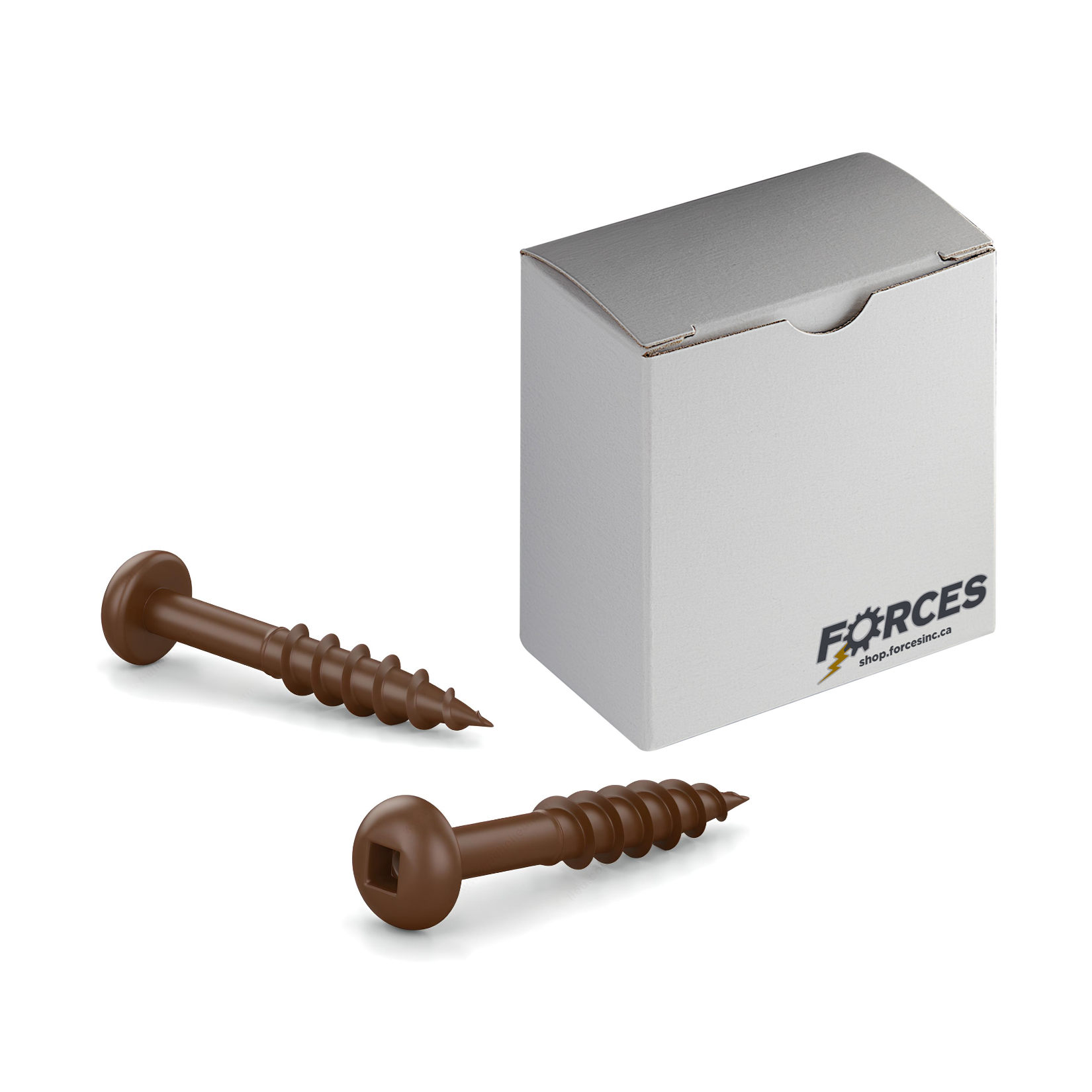 #6 x 1" Deck Screws Pan Head ACQ Brown Ceramic Finish