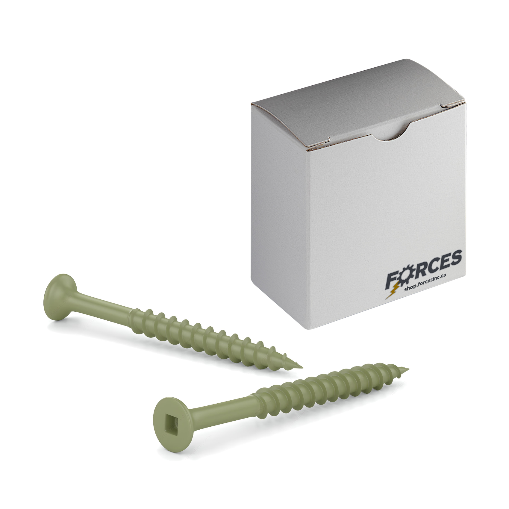 #10 x 6" Deck Screws Flat Head ACQ Green Ceramic Finish